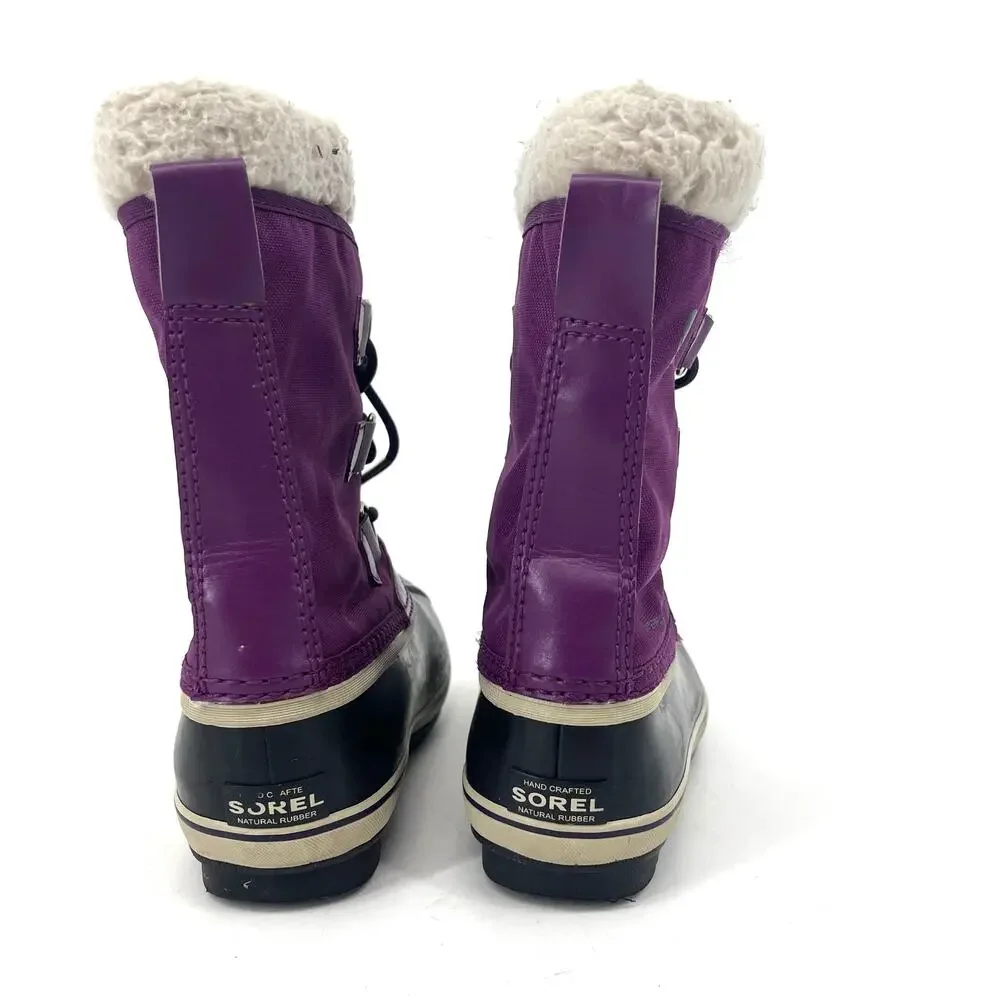 Sorel Women’s / Y 3 Purple Canvas Insulated‎ Faux Sheepskin Winter Boots Caribou